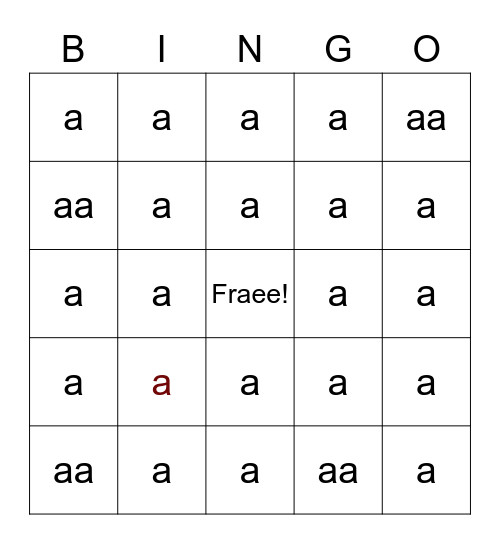 Untitled Bingoa Bingo Card