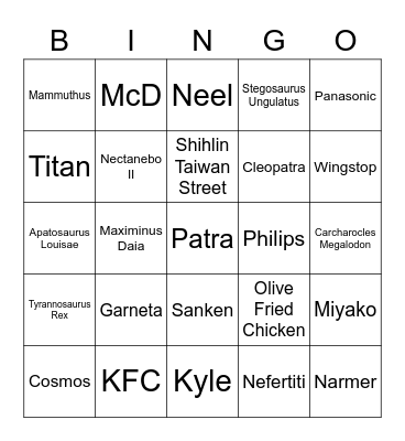 Laticha Bingo Card