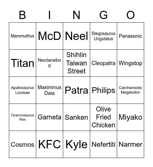 Laticha Bingo Card