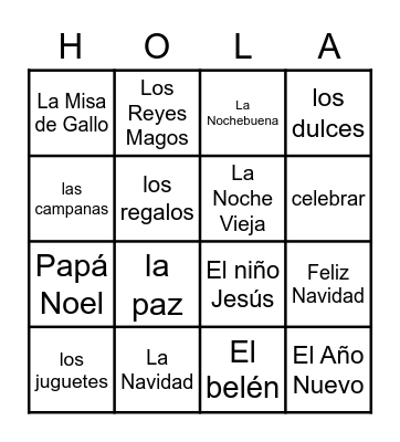 ¡Feliz Navidad! Bingo Card