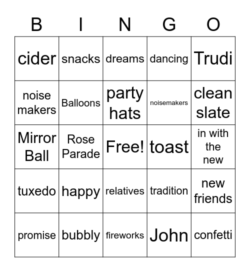 2021 Bingo Card