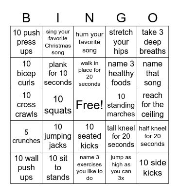 PT BINGO - Christmas Style Bingo Card