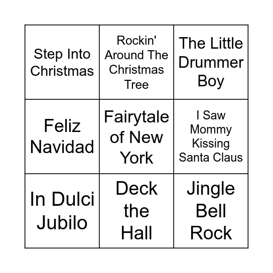 Bumper Fun Christmas Bingo Card