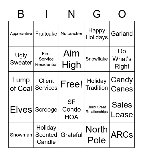 Bingo Breaktime Bingo Card