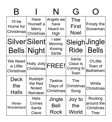 Christmas Bingo  Bingo Card
