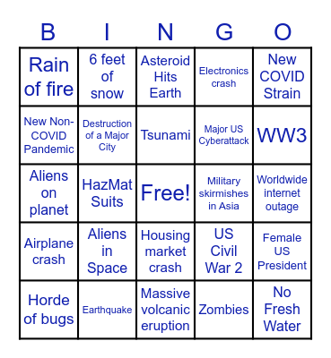 2021 Bingo Card