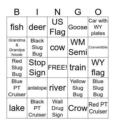Voos Family Bingo Card