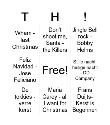 Categorie Kerst Bingo Card