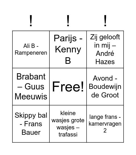 Categorie Nederlandstalig Bingo Card