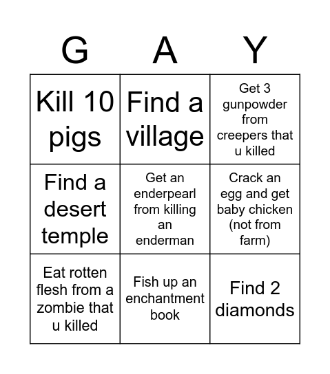 Noah bald Bingo Card