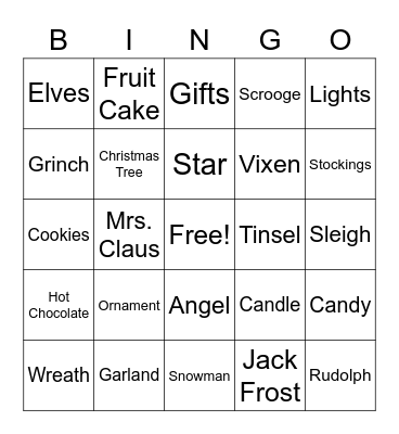 Christmas Bingo Card