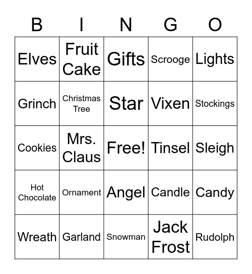 Christmas Bingo Card