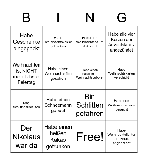 DE Feiertagsbingo Card