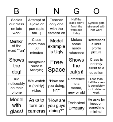 period 8 more like period gay-ght Bingo Card