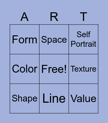 Elements of Art Bingo Card