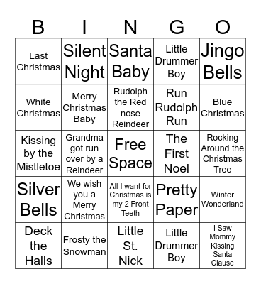 Holiday Bingo Card