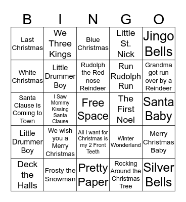 Holiday Bingo Card
