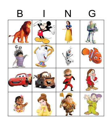 Disney 12/22 Bingo Card
