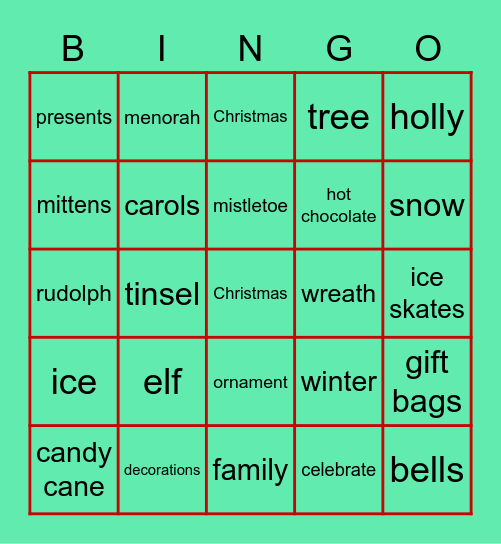 Holiday Bingo Card