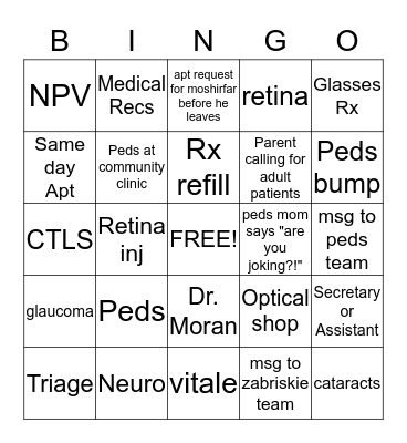 Phone call bingo Card