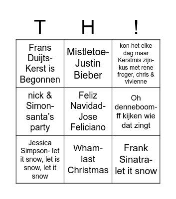 Categorie Kerst Bingo Card