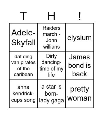 Categorie Film Bingo Card