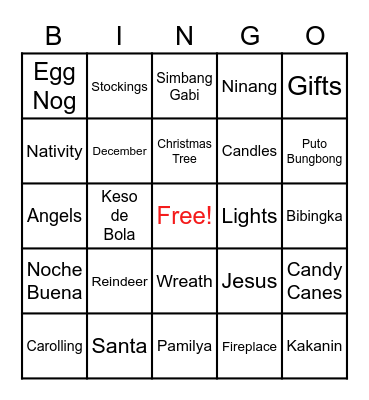 CHRISTMAS BINGO Card