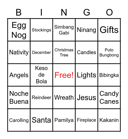 CHRISTMAS BINGO Card