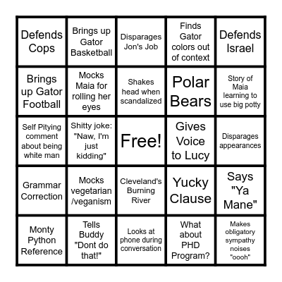 tad bingo Card