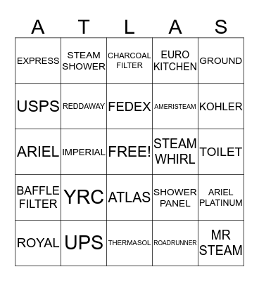 ATLAS BINGO Card