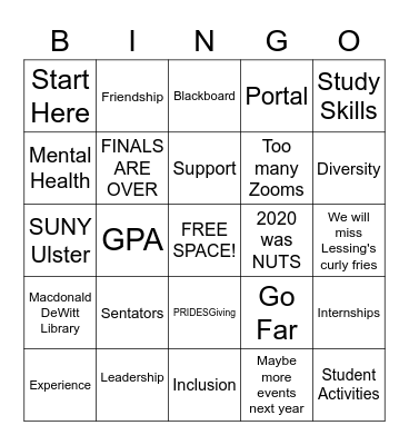 SGO Bingo Card