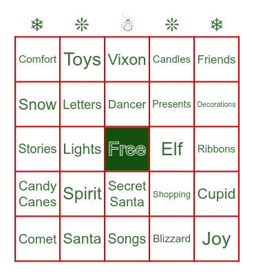 Christmas Bingo Card