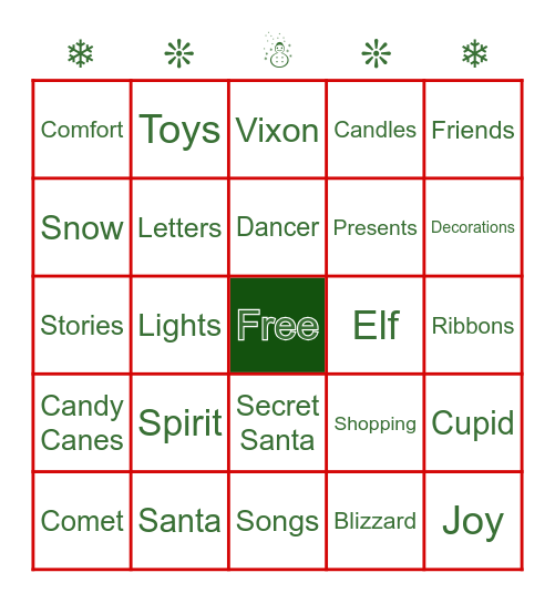 Christmas Bingo Card