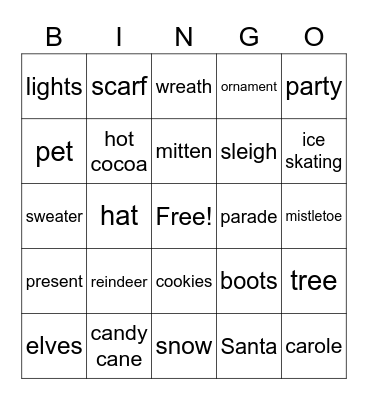 Christmas 2020 Bingo Card