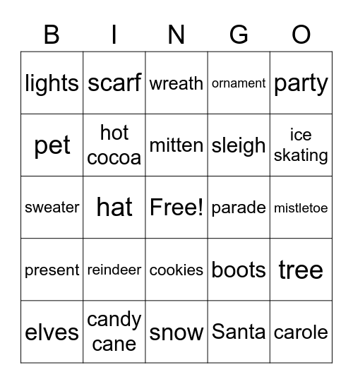 Christmas 2020 Bingo Card