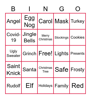 Christmas Bingo Card