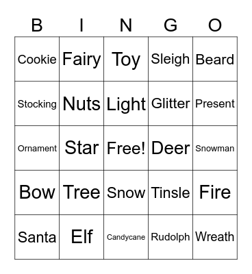 Christmas Bingo Card