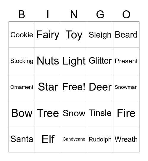 Christmas Bingo Card