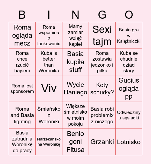 Visiting Pełczyńskiego Bingo Card