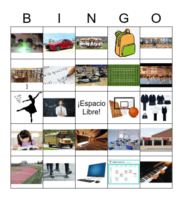 El colegio (vocabulario) Bingo Card