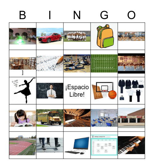 El colegio (vocabulario) Bingo Card