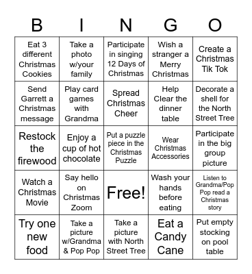 Quarantine Christmas Bingo Card