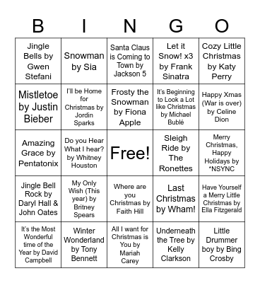 Christmas Bingo Card