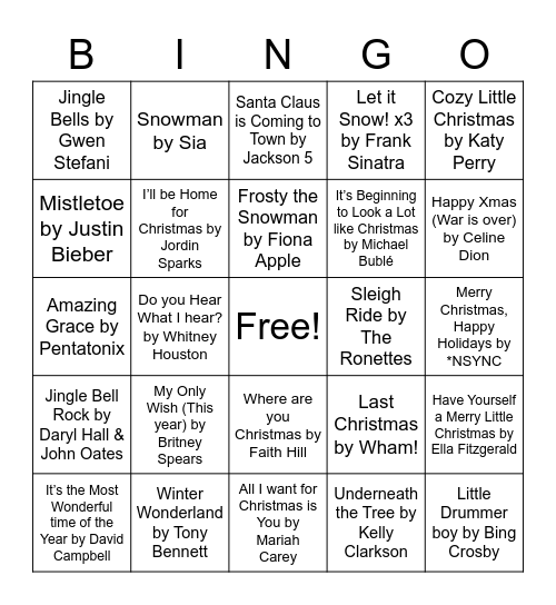 Christmas Bingo Card