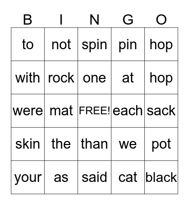 caiden Bingo Card