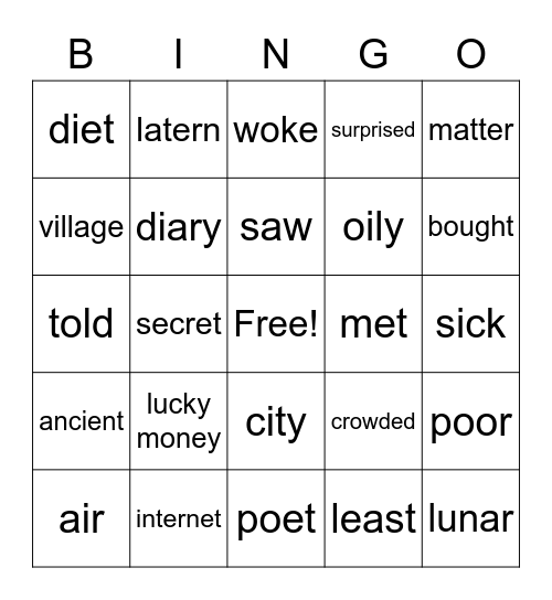 Mixed Bingo Card