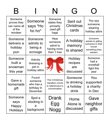 ORM 2020 Virtual Holiday Bingo Card