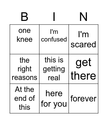 Bachelorette Finale Bingo Card