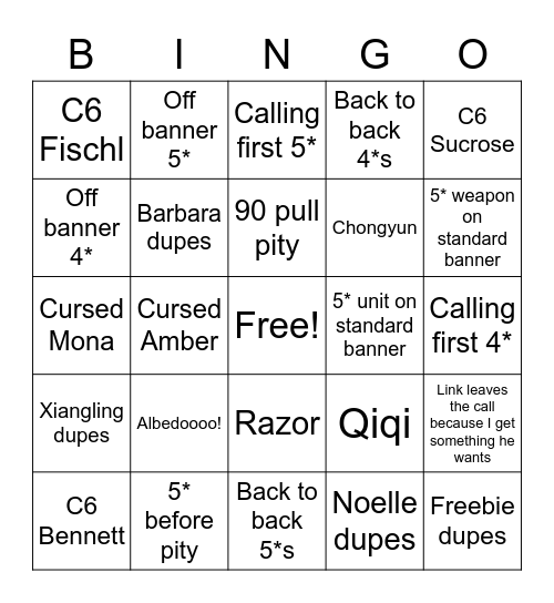 Blue's Banner Pulls Bingo Card