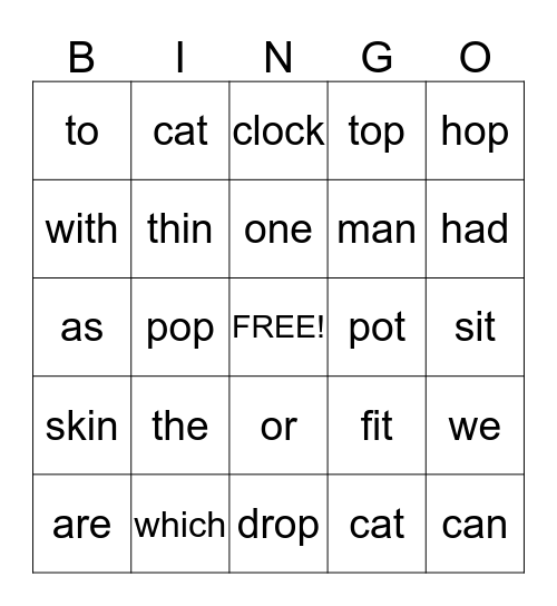 kenneth Bingo Card